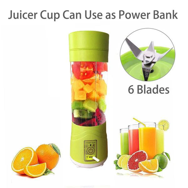 Portable Blender Juicer with 6 Blades - Mini Smoothie Maker
