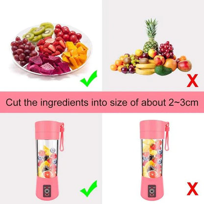 Portable Blender Juicer with 6 Blades - Mini Smoothie Maker