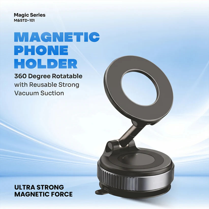 Magnetic Phone Holder - 360° Rotation & Strong Suction Base